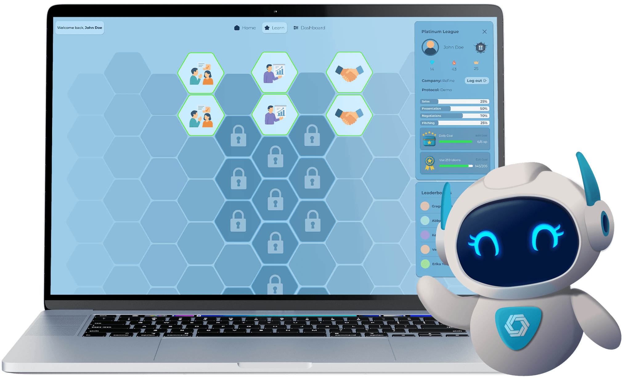 Refine platform laptop with AI robot